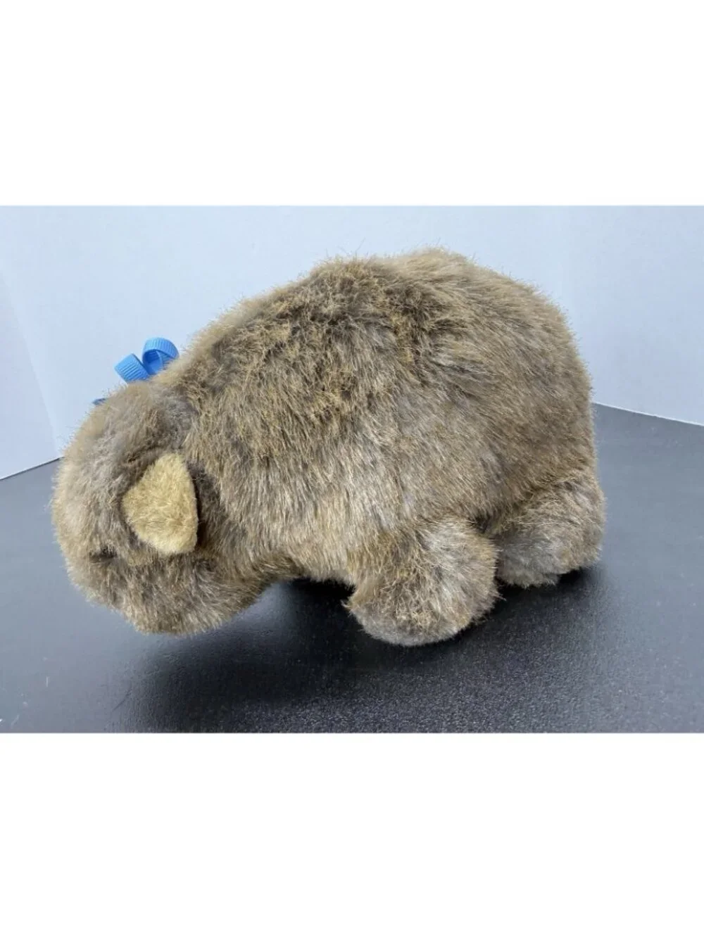 Vintage Handmade Australian Wombat Realistic Fur Plush Animal 10 Inch Brown